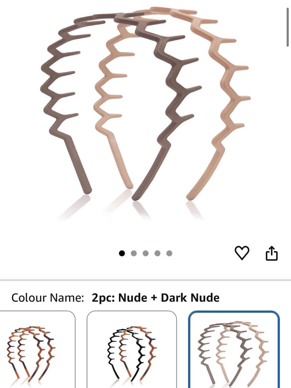 2pc Neutral Zigzag Headbands - Hair Accessories